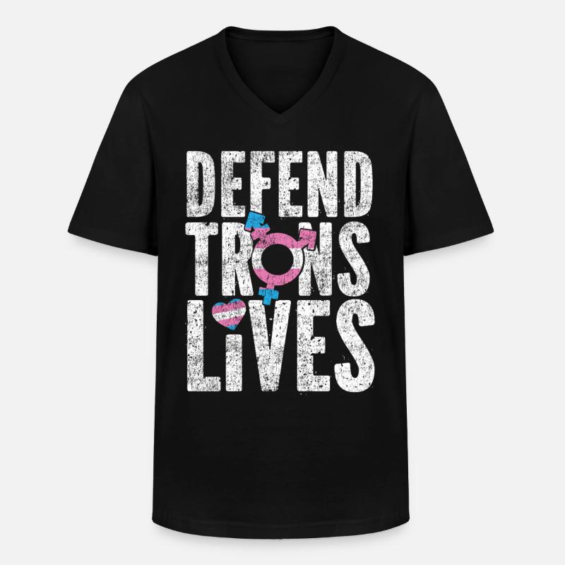 Transgender Trans LGBT Pride - Männer-T-Shirt mit V-Ausschnitt - Schwarz
