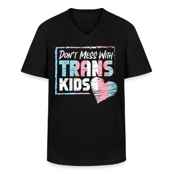 Transgender Trans LGBT Pride - Men's V-Neck T-Shirt - black - Front - AI Model Male 178 dark (178cm)