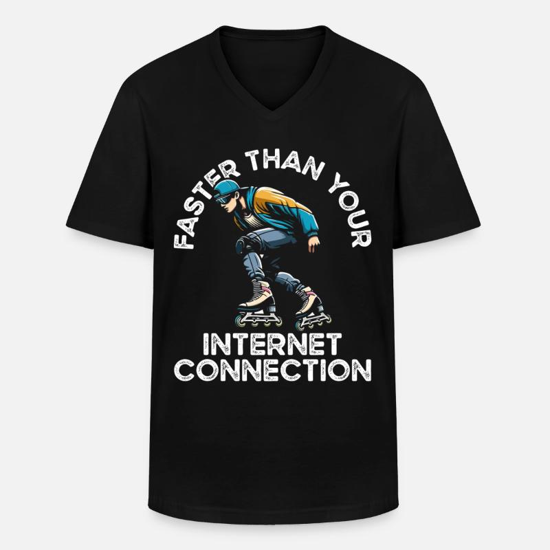 Inline Skating Rollerblading Inline Skates - Männer-T-Shirt mit V-Ausschnitt - Schwarz