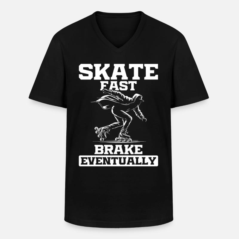 Inline Skating Rollerblading Inline Skates - Männer-T-Shirt mit V-Ausschnitt - Schwarz