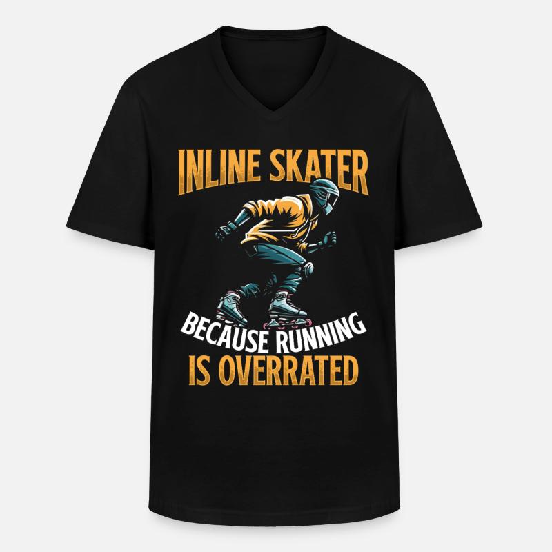 Inline Skating Rollerblading Inline Skates - Men's V-Neck T-Shirt - black