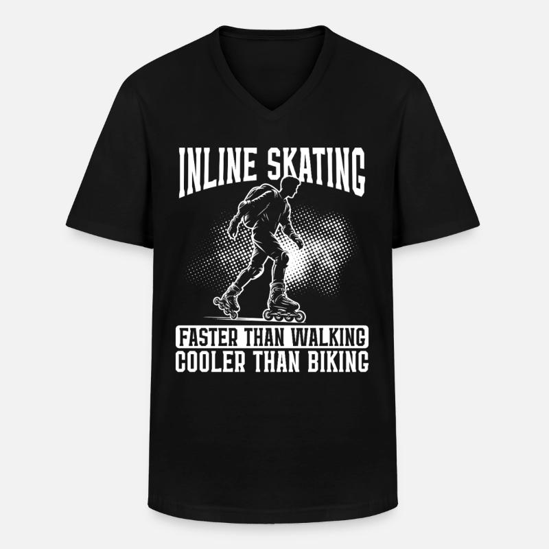 Inline Skating Rollerblading Inline Skates - Männer-T-Shirt mit V-Ausschnitt - Schwarz