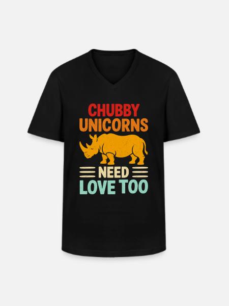 Rhinoceros - Men's V-Neck T-Shirt - black