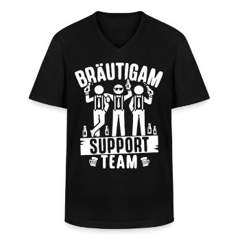 Junggesellenabschied Männer T-Shirt JGA Poltern - Männer-T-Shirt mit V-Ausschnitt - Schwarz - Vorne - AI Model Male 178 dark (178cm)