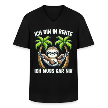 ich bin in Rente ich muss gar nix Rente Ruhestand - Männer-T-Shirt mit V-Ausschnitt - Schwarz - Vorne - AI Model Male 178 dark (178cm)