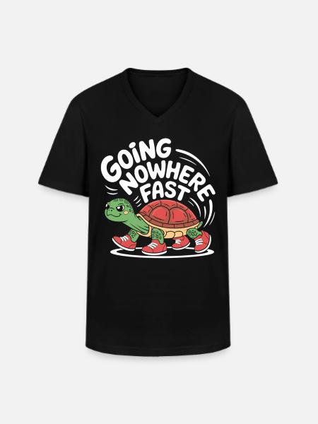 Turtle pace in style - Men's V-Neck T-Shirt - black
