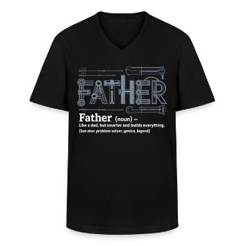 Vater – Der geborene Problemlöser - Männer-T-Shirt mit V-Ausschnitt - Schwarz - Vorne - AI Model Male 178 dark (178cm)