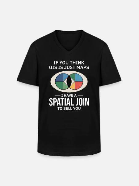 GIS Spatial Join Map Datenanalyse - Männer-T-Shirt mit V-Ausschnitt - Schwarz