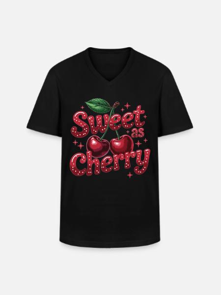 Sweet as cherry - Men's V-Neck T-Shirt - black