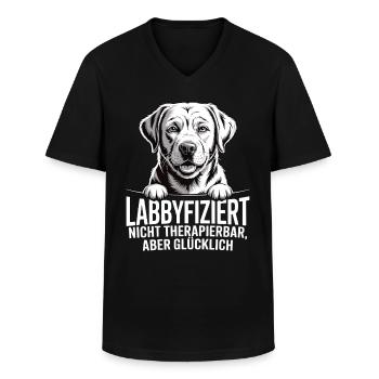 Labbyfiziert – Einmal Labrador, fürimmer glücklich - Männer-T-Shirt mit V-Ausschnitt - Schwarz - Vorne - AI Model Male 178 dark (178cm)