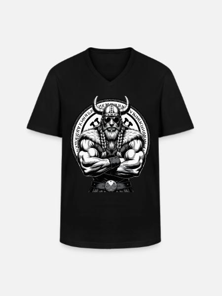 Norse Mythology Viking Warrior Valhalla - Men's V-Neck T-Shirt - black