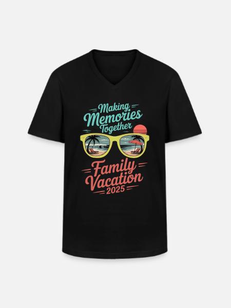 Family vacation 2025 - Men's V-Neck T-Shirt - black