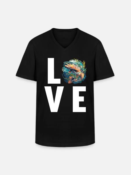 Salmon Salmon - Men's V-Neck T-Shirt - black