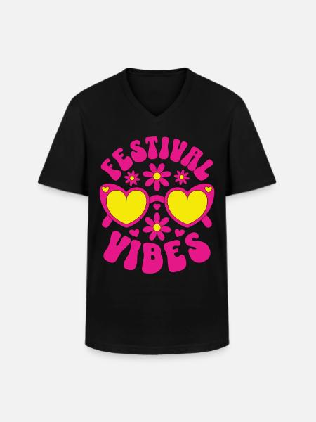 Festival Vibes - Men's V-Neck T-Shirt - black