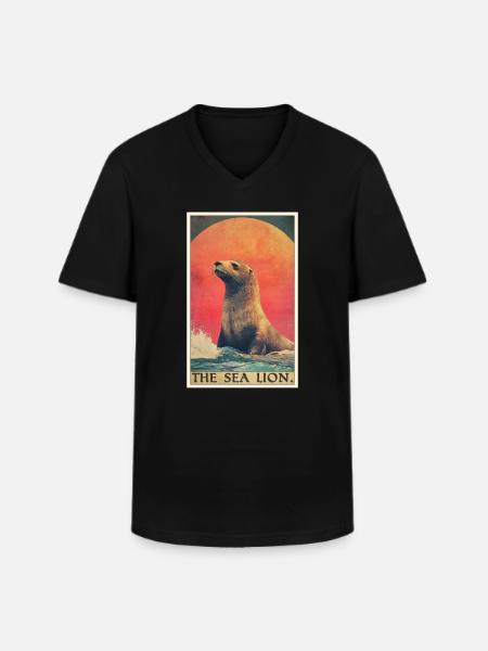 Seelöwen Seelöwe - Männer-T-Shirt mit V-Ausschnitt - Schwarz