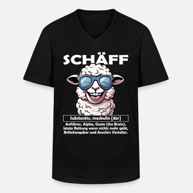 Schäff | Chef | Teamleiter| Abteilungsleiter - Männer-T-Shirt mit V-Ausschnitt - Schwarz