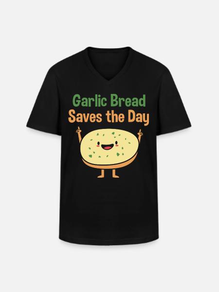 Bread Garlic - Men's V-Neck T-Shirt - black