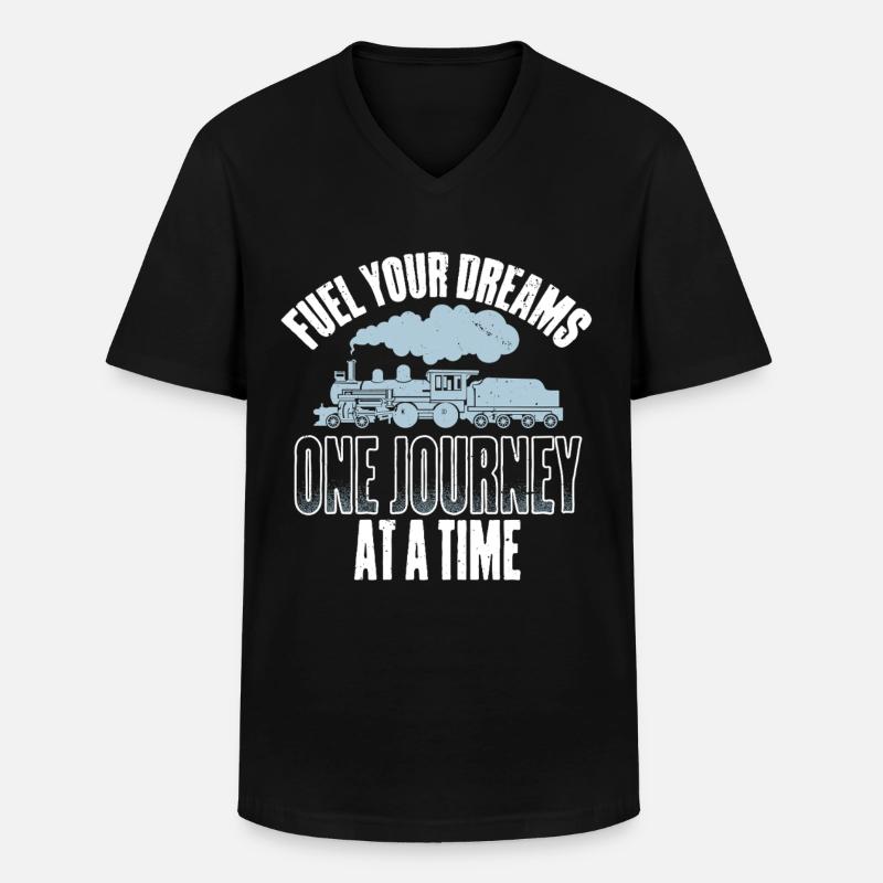 Modelleisenbahn Eisenbahn - Männer-T-Shirt mit V-Ausschnitt - Schwarz