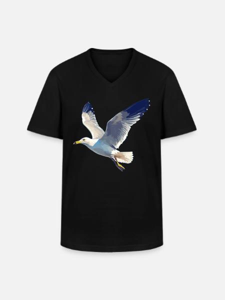 Seagulls Seagull - Men's V-Neck T-Shirt - black