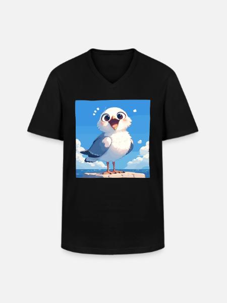 Möwen Möwe - Männer-T-Shirt mit V-Ausschnitt - Schwarz
