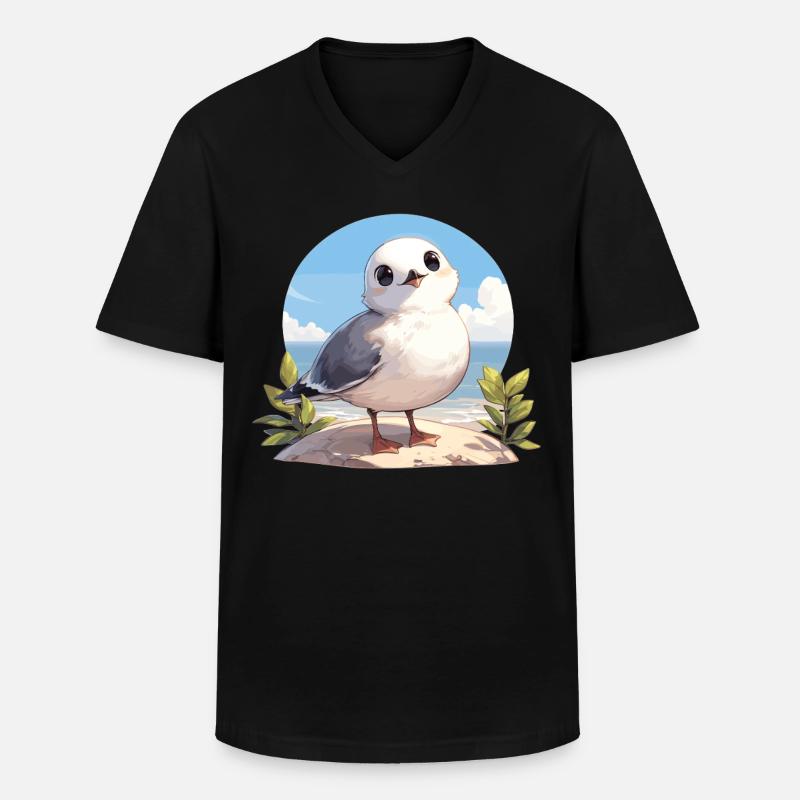 Möwen Möwe - Männer-T-Shirt mit V-Ausschnitt - Schwarz
