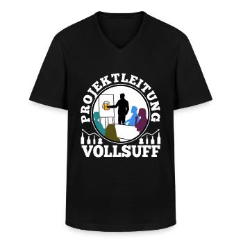 Projektleitung Vollsuff - Männer-T-Shirt mit V-Ausschnitt - Schwarz - Vorne - AI Model Male 178 dark (178cm)