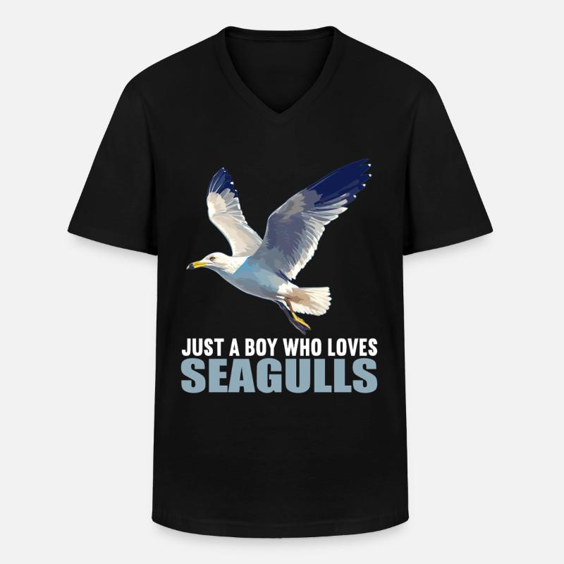 Möwen Möwe - Männer-T-Shirt mit V-Ausschnitt - Schwarz