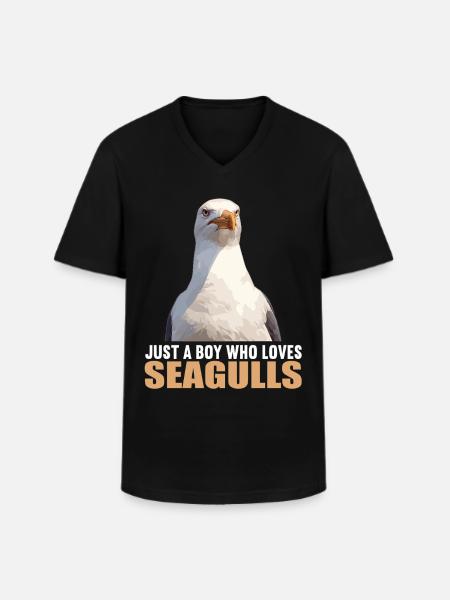 Seagulls Seagull - Men's V-Neck T-Shirt - black