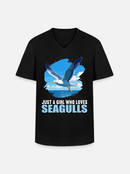 Seagulls Seagull - Men's V-Neck T-Shirt - black