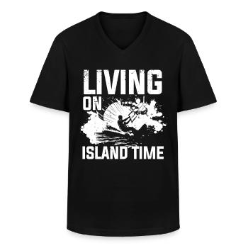 Kitesurf Kiteboard - T-shirt col V Homme - noir - Devant - AI Model Male 178 dark (178cm)