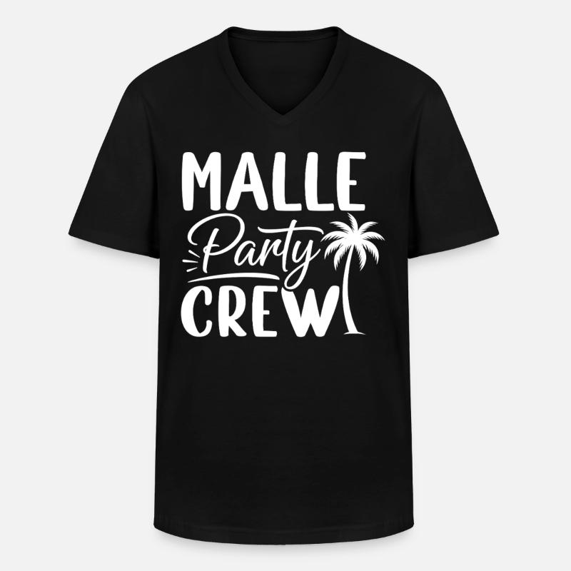 Malle Party Crew - Männer-T-Shirt mit V-Ausschnitt - Schwarz