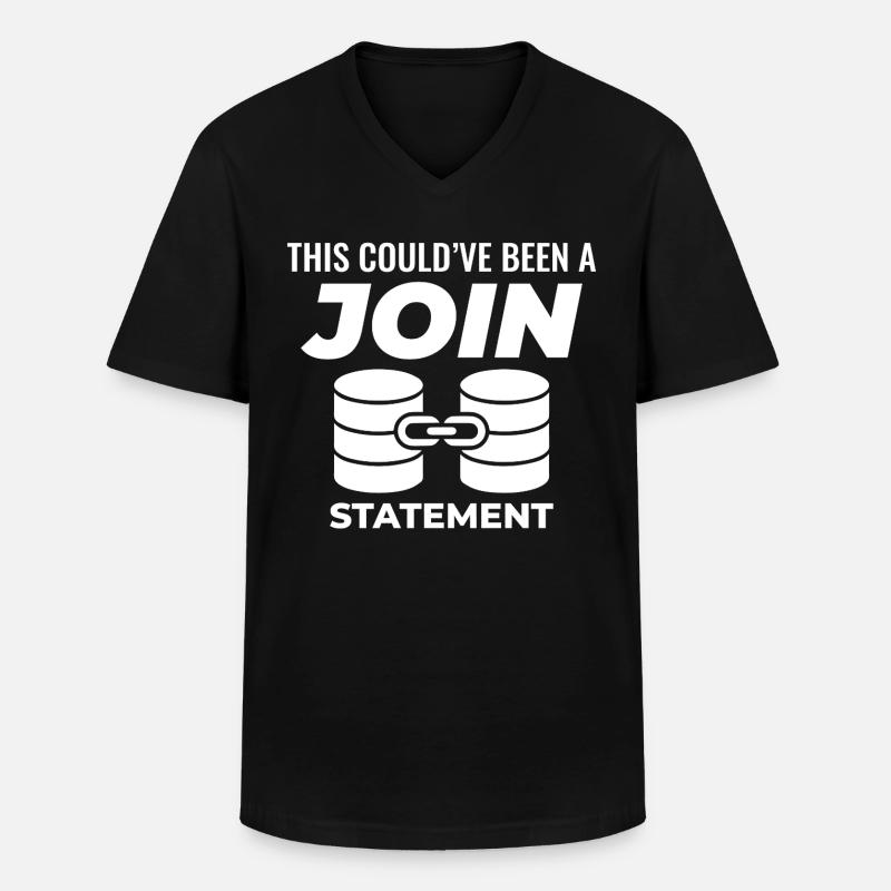 Programmierdaten für SQL Join-Datenbankanweisungen - Männer-T-Shirt mit V-Ausschnitt - Schwarz