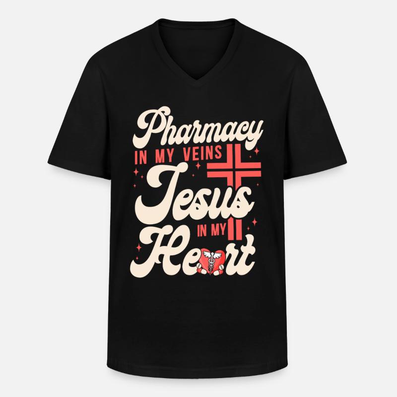 Pharmacy Tech Technician - Men's V-Neck T-Shirt - black