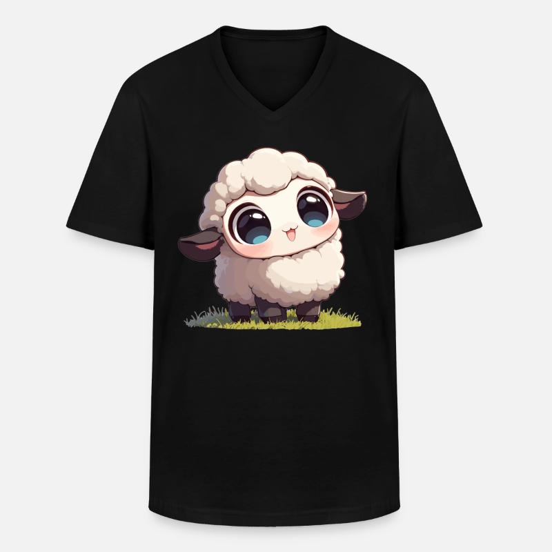 Schafe Schaf - Männer-T-Shirt mit V-Ausschnitt - Schwarz
