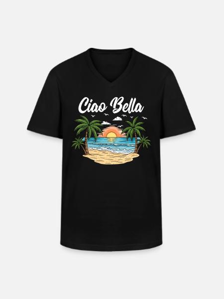 Ciao Bella - Men's V-Neck T-Shirt - black