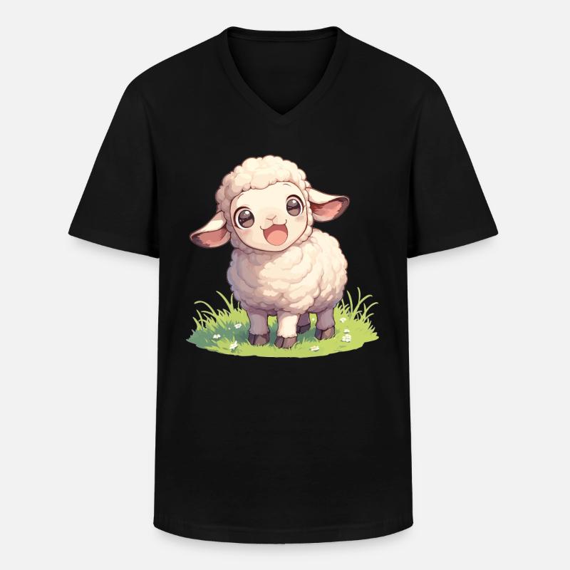 Schafe Schaf - Männer-T-Shirt mit V-Ausschnitt - Schwarz