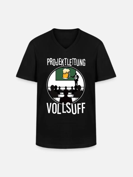 Projektleitung Vollsuff - Männer-T-Shirt mit V-Ausschnitt - Schwarz