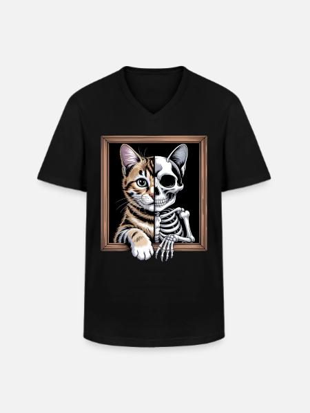 Schrödinger's cat dead alive - Men's V-Neck T-Shirt - black