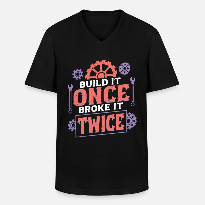 Engineer Engineering Sciences - Men's V-Neck T-Shirt - black