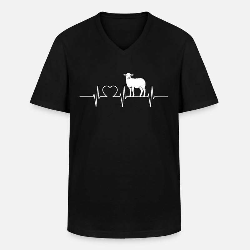 Schafe Schaf - Männer-T-Shirt mit V-Ausschnitt - Schwarz