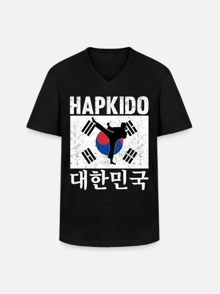 Hapkido Korean Martial Art - Men's V-Neck T-Shirt - black