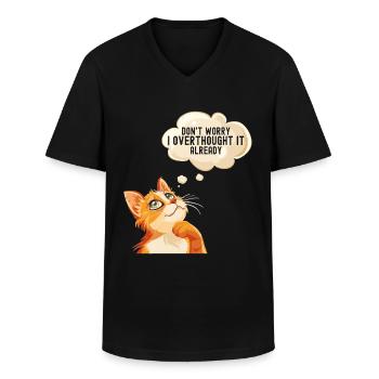 Angststörung Anxiety disorder - Männer-T-Shirt mit V-Ausschnitt - Schwarz - Vorne - AI Model Male 178 dark (178cm)