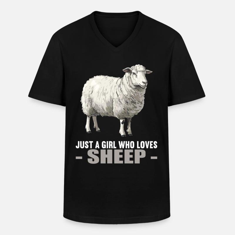 Schafe Schaf - Männer-T-Shirt mit V-Ausschnitt - Schwarz