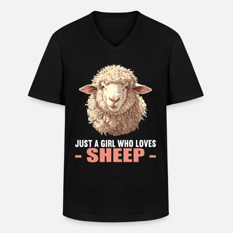Schafe Schaf - Männer-T-Shirt mit V-Ausschnitt - Schwarz
