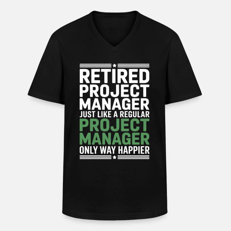 Rentner Projektmanager Spruch - Männer-T-Shirt mit V-Ausschnitt - Schwarz