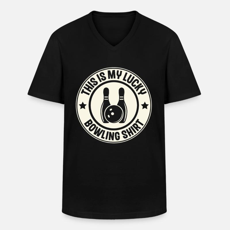 Bowling - Männer-T-Shirt mit V-Ausschnitt - Schwarz