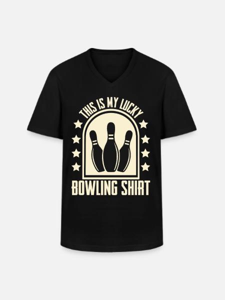 Bowling - T-shirt col V Homme - noir