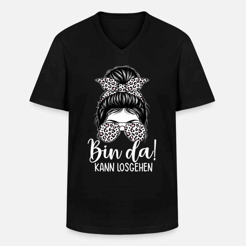 Bin Da Kann Losgehen - Männer-T-Shirt mit V-Ausschnitt - Schwarz