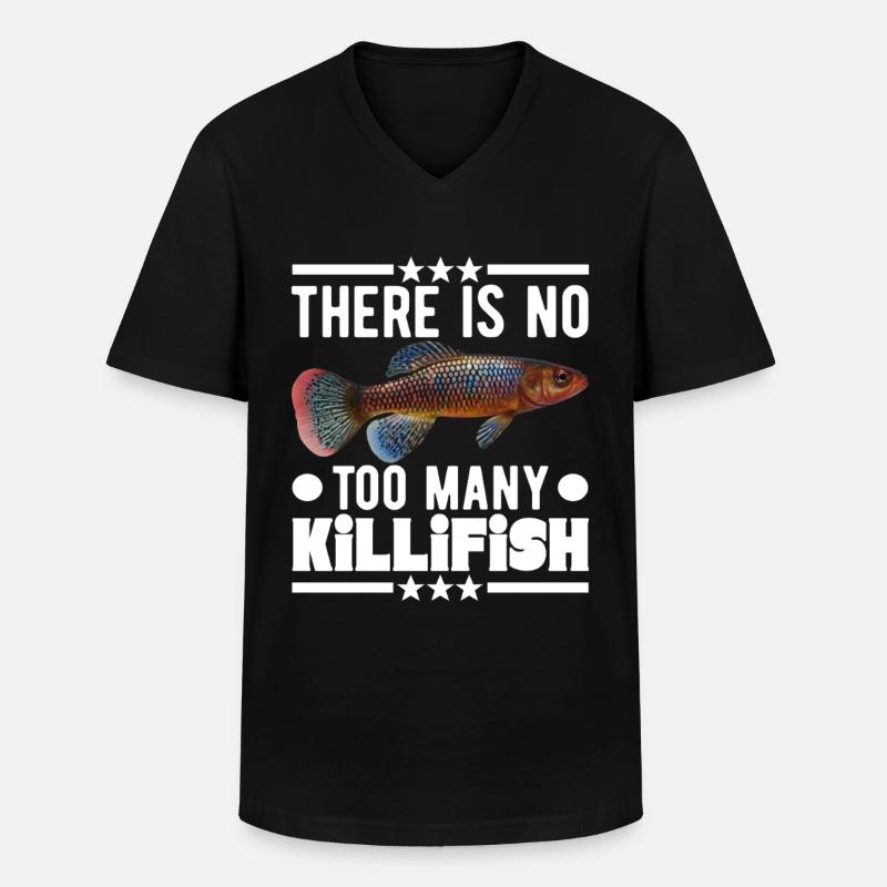 Killifisch Eierlegender Zahnkrapfen Aquarium - Männer-T-Shirt mit V-Ausschnitt - Schwarz