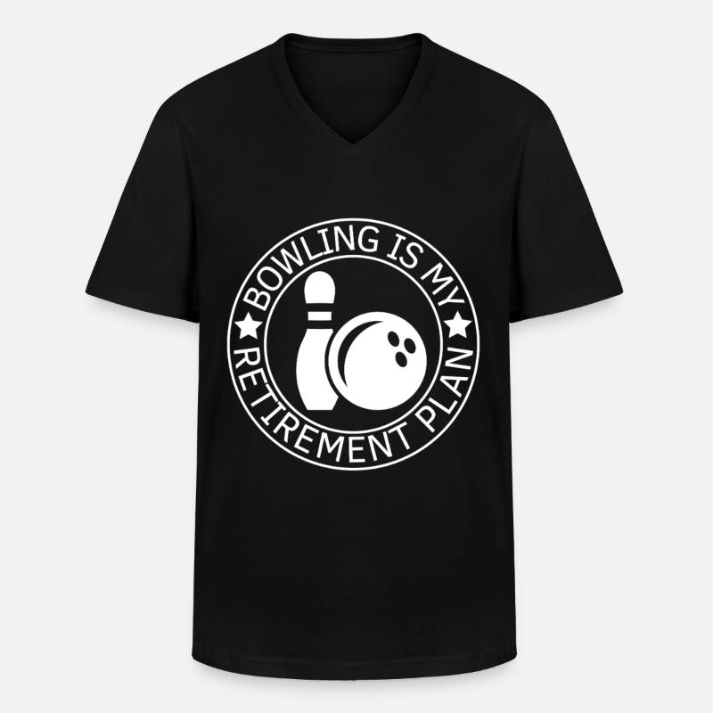 Bowling Ruhestand Spruch Rentner - Männer-T-Shirt mit V-Ausschnitt - Schwarz